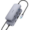 Hoco Hub USB-C �� HDMI 4K USB-C PD100W USB3.0 2xUSB SD Micro-SD RJ45 VGA and 3.5mm ���� 18cm - (HB33 Easy 10-in-1)