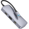 Hoco Hub USB-C �� HDMI 4K USB-C PD100W USB3.0 2xUSB SD Micro-SD RJ45 VGA and 3.5mm ���� 18cm - (HB33 Easy 10-in-1)