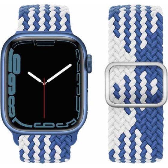Hoco Watchband 38/40/41mm ��� Nylon ��� Apple Watch 1/2/3/4/5/6/7/8/SE Z Pattern Blue-White - (WA05 Jane Eyre)