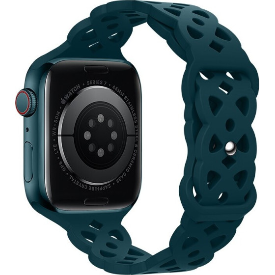 Hoco Watchband Rhombus Hollow 38/40/41mm ��� Apple Watch 1/2/3/4/5/6/7/8/SE Alfalfa Silicon Band - (WA09 Flexible)