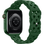 Hoco Watchband Rhombus Hollow 38/40/41mm ��� Apple Watch 1/2/3/4/5/6/7/8/SE Dark Green Silicon Band - (WA09 Flexible)