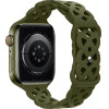 Hoco Watchband Rhombus Hollow 38/40/41mm ��� Apple Watch 1/2/3/4/5/6/7/8/SE Olive Green Silicon Band - (WA09 Flexible)