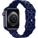 Hoco Watchband Rhombus Hollow 42/44/45/49mm ��� Apple Watch 1/2/3/4/5/6/7/8/SE/Ultra Dark Blue Silicon Band - (WA09 Flexible)