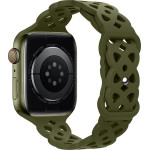 Hoco Watchband Rhombus Hollow 42/44/45/49mm ��� Apple Watch 1/2/3/4/5/6/7/8/SE/Ultra Olive Green Silicon Band - (WA09 Flexible)