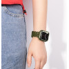 Hoco Watchband Rhombus Hollow 42/44/45/49mm ��� Apple Watch 1/2/3/4/5/6/7/8/SE/Ultra Olive Green Silicon Band - (WA09 Flexible)