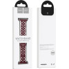 Hoco Watchband Rhombus Hollow 42/44/45/49mm ��� Apple Watch 1/2/3/4/5/6/7/8/SE/Ultra Red Wine Silicon Band - (WA09 Flexible)