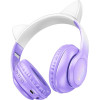 Hoco Wireless ��������� Stereo Cat Ears 400mAh Micro SD ��� AUX Purple Grape - (W42)