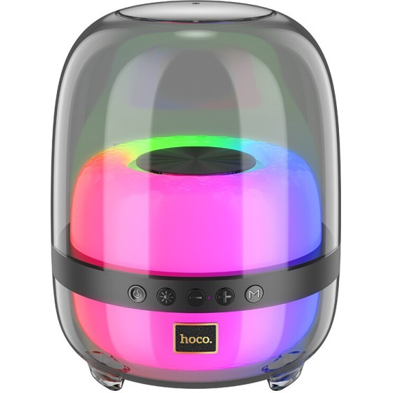 Hoco ������ ����� Wireless BT 5.1 1800mAh 10W �� USB & Micro SD 360� LED ������� ����� - (BS58 Crystal)