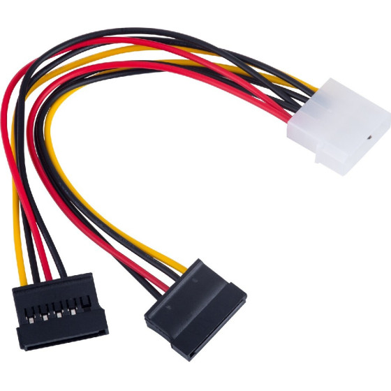 Akyga ���������� �� ������� Molex ��������/ 2x SATA ������ 2x 15cm - (AK-CA-16)