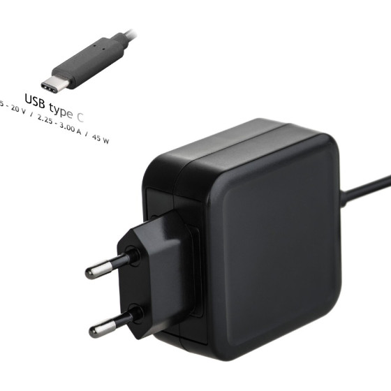 Akyga ����������� Notebook 5-20V / 2.25-3A 45W USB-C Power Delivery 1.2m - (AK-ND-60)