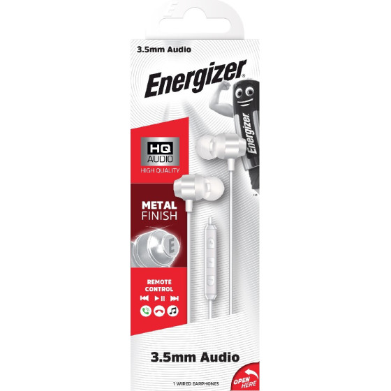 Energizer Hands Free CIA10 Metal Stereo 3.5mm ����� �� ��������� ��� ������� ��������� ����������� 1,2� - (CIA10WH)