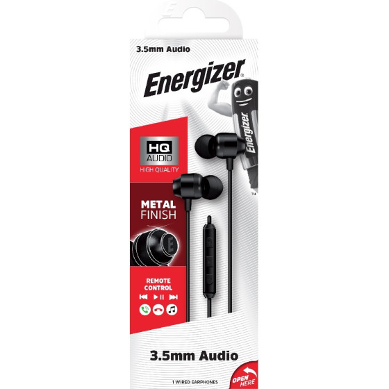 Energizer Hands Free CIA10 Metal Stereo 3.5mm ����� �� ��������� ��� ������� ��������� ����������� 1.2� - (CIA10BK)