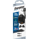Energizer ��������� �������� �� 2 ����� USB-C/A 38W PD20W QC3 18W ������� USB-C/USB-C - (A38QMUC)