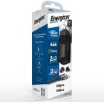 Energizer ��������� �������� �� ����� USB-C/USB-A 90W ������� USB-C/USB-C ����� - (A90MUC)