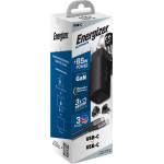 Energizer ��������� �������� PD65W �� ����� USB-C/USB-A ����� GaN Tech �� ������� USB-C �� USB-C - (A65MUC)