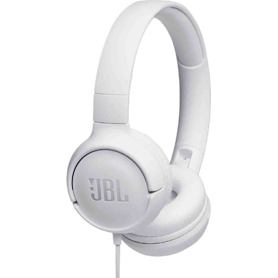 JBL ��������� Stereo On-ear 3.5mm Pure Bass Sound �� ��������� T500WHT ����� - (Tune 500)