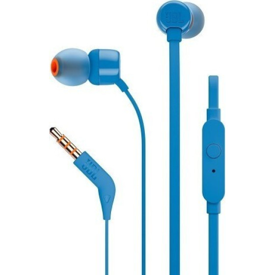 JBL Hands Free In-ear 3.5mm 9mm Dynamic Driver Pure Bass Sound �� ��������� T160BLU ���� - (Tune 160)