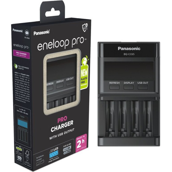 Panasonic ��������� ��������� eneloop pro ��� AA/AAA & USB Output �� ����� Led New Eco Pack - (BQ-CC65)