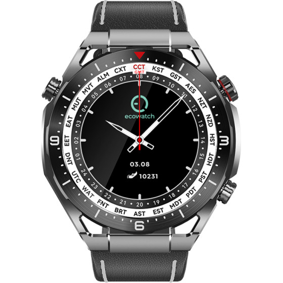 MaxCom Smartwatch Ecowatch 1 1.52'' 400mAh IP67 ����� �� Silicon Pu Leather ��� Metal Band - (EW01)