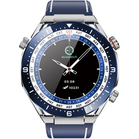 MaxCom Smartwatch Ecowatch 1 1.52'' 400mAh IP67 ���� �� Silicon Pu Leather ��� Metal Band - (EW01)