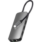 Media-Tech Hub 8 �� 1 USB-C �� 3xUsb 3.0, USB-C PD, HDMI, RJ45, Sd ��� Micro Sd ����� ���� - (MT5044)
