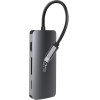 Media-Tech Hub 8 �� 1 USB-C �� 3xUsb 3.0, USB-C PD, HDMI, RJ45, Sd ��� Micro Sd ����� ���� - (MT5044)
