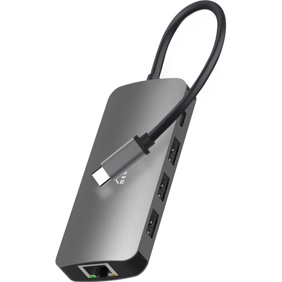 Media-Tech Hub 8 �� 1 USB-C �� 3xUsb 3.0, USB-C PD, HDMI, RJ45, Sd ��� Micro Sd ����� ���� - (MT5044)