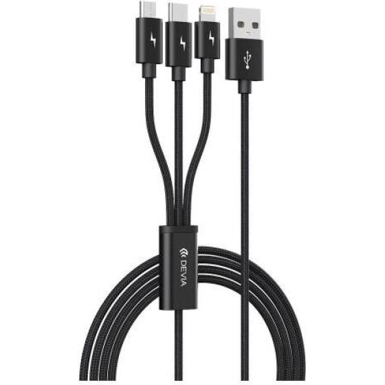 Devia ������� �������� Usb 2.0 EC048 Braided 3in1 Usb A �� Micro Usb & Usb C & Lightning 1.2m Gracious �����