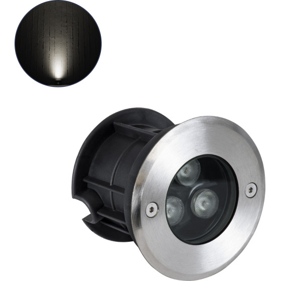 GloboStar UNDERWATER-Julia ��������� ������� ��������� ���� ������ ��� ����������� Led 3W 285lm 15� Dc 24V ��������� IP68 �10 x �7.5cm ������ ����� 4500K - ���������� ������ - 3 ������ ������� - (90563)