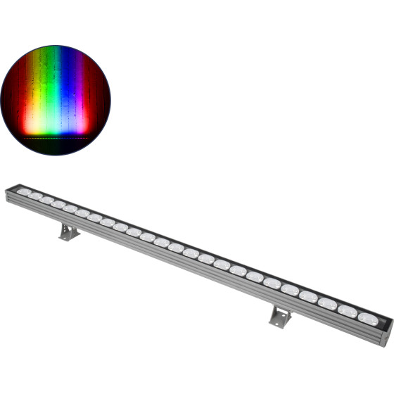 GloboStar WASHER-Javia ����� �������� Wall Washer Led 48W 3840lm 5� Dc 24V ��������� IP67 �100 x �5.2 x �3.6cm (�8.5 �� ����) ��������� Rgbw DMX512 - ���� ������� - 3 ������ ������� - (90557)