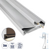 GloboStar SKIRTINGBOARD-Profile ������ ���������� - ���� & ������ ������� Led �� ����� ��������� ������� - ����������� ����� ��� ������� - ������ ������� - ����� - 3 ����� - �300 x �1.6 x �8cm - (70850-3M)