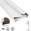 GloboStar SKIRTINGBOARD-Profile ������ ���������� - ���� & ������ ������� Led �� ����� ��������� ������� - ����������� ����� ��� ������� - ������ ������� - ����� - 3 ����� - �300 x �1.6 x �8cm - (70851-3M)