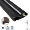 GloboStar SKIRTINGBOARD-Profile ������ ���������� - ���� & ������ ������� Led �� ����� ��������� ������� - ����������� ����� ��� ������� - ������ ������� - ����� - 3 ����� - �300 x �1.6 x �8cm - (70852-3M)