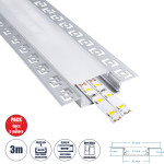 GloboStar PLASTERBOARD-Profile ������ ���������� - ���� & ������ ������� Led �� ����� ��������� ������� - ������� ����� �� ���������� - Trimless - ������ ������� - ����� - 3 ����� - ������ 5 �������� - �300 x �7.8 x �1.4cm - (70861-3M)