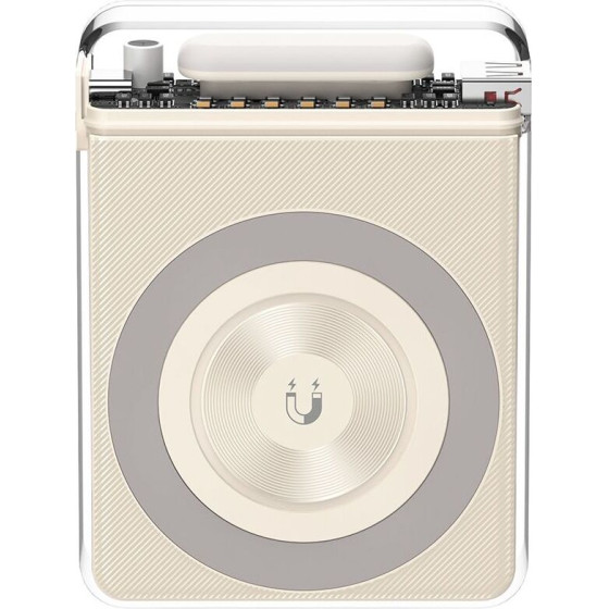 XO PR226 Mini Transparent Light Display Magnetic Absorption Fast Charging 10000mAh (Off-White)