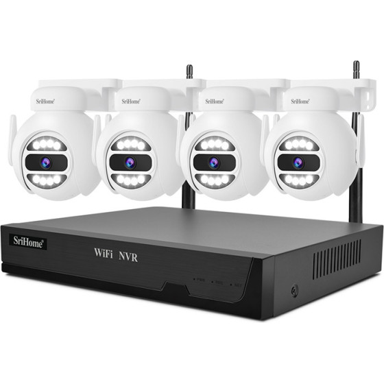 SriHome Wireless Secusrity System With 4 Cameras 5MP - (NVS001E-4IPC047)