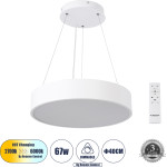 GloboStar BURTON 61201-P �������� ���������� ������ LED CCT 67W 7370lm 120� AC 220-240V - �������� �������� ���� ���������������� All In One ����� 6000k+������ 4500k+����� 2700k Dimmable �40cm - ����� - 3 Years Warranty - (61201)