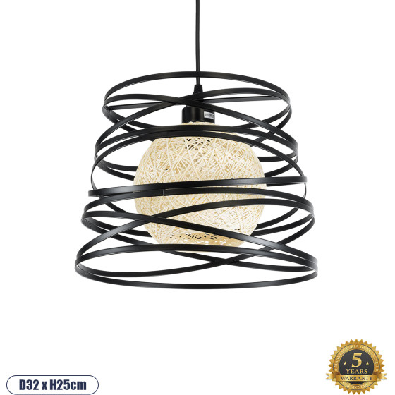 GloboStar CARTER �������� Industrial �������� ��������� ������ �������� 1 x E27 AC220-240V IP20 - �32 x �25cm - ����� ��������� ��� ����� ����� ������ - (00961)