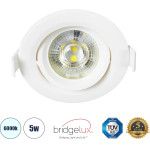 GloboStar DE VALERA ������� LED ��������� Spot Downlight 5W 500lm 60� AC 220-240V IP44 �9cm x �4cm - ��������� - ����� - ����� ����� 6000K - Bridgelux Chip - TUV Certified Driver - 5 ������ ������� - (60182)