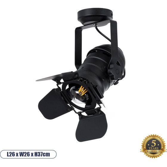 GloboStar DETROIT Vintage Industrial ��������� ������ �������� 1 x E27 ����� ��������� ������ �23 x �23 x �36cm - (01372)