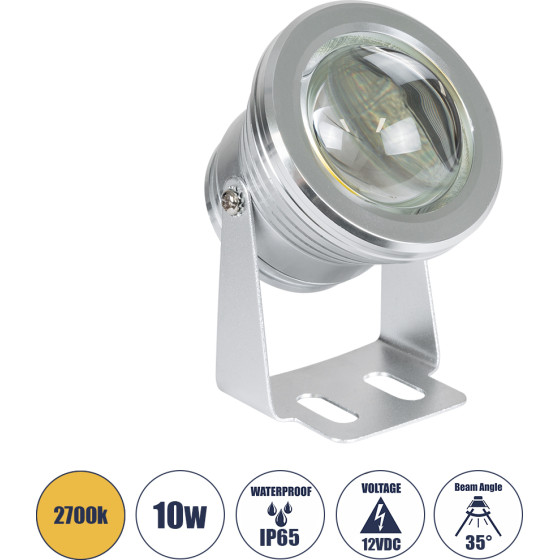 GloboStar ��������� ����� ������� COB LED 10W 700lm 35� DC 12V ��������� IP65 ����� ����� 2700K Dimmable - 2 ������ ������� - (75591)