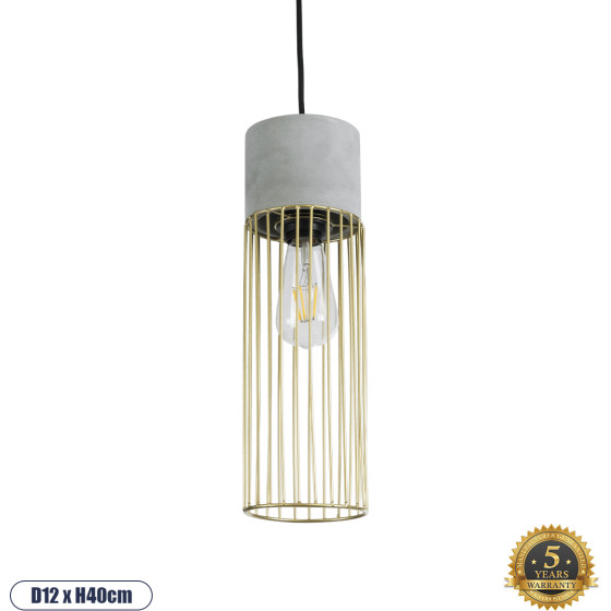 GloboStar DURANT �������� Industrial �������� ��������� ������ �������� 1 x E27 AC220-240V IP20 - �12 x �40cm - ���� ���� �������� ������ - (01322)
