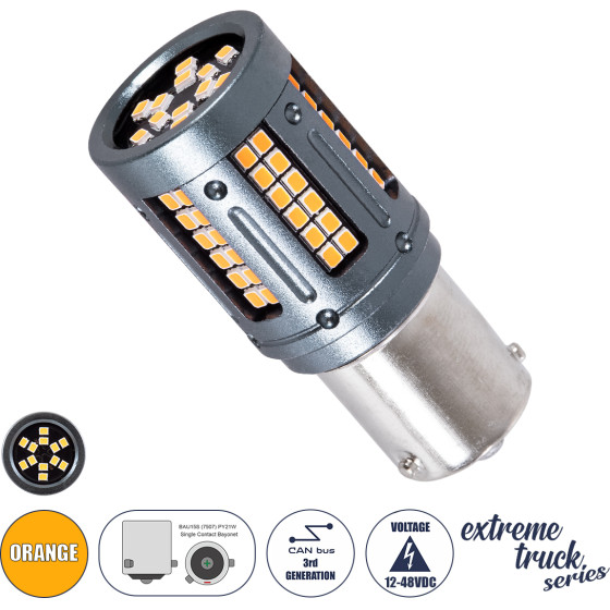 GloboStar ����� ����������� & �������� LED 7507 - BAU15S - PY21W 3rd Generation Can-Bus Extreme Truck Series 84xSMD3030 9.6W 1152lm 360� DC 12-48V IP20 �2 x �5cm ��������� - (81274)