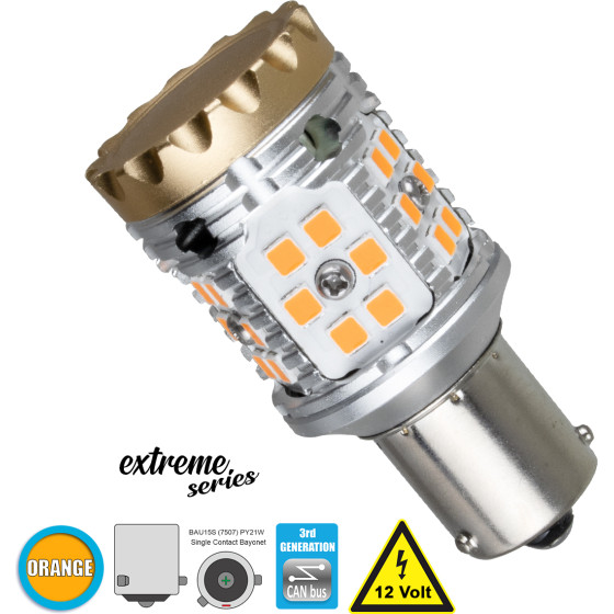 GloboStar ����� ����������� 7507 - BAU15S - PY21W 3rd Generation Can-Bus Extreme Series LED 24 SMD 3030 28W 3360lm 360� DC 12V IP20 ��������� - (81235)