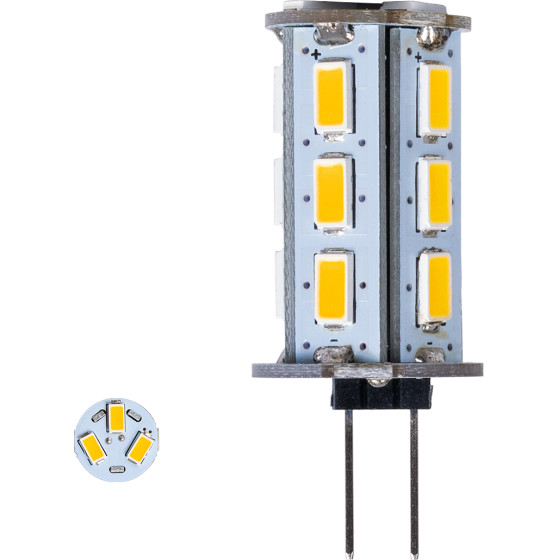 GloboStar ����� LED G4 SMD 5630 5W 550lm 320� DC 12-24V IP20 �1.8 x �4.3cm ����� ����� 2700K Dimmable - 2 ������ ������� - (76134)