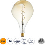 GloboStar ����� LED Soft S Spiral Filament E27 R170 ROCK ������� 4W 280lm 360� AC 220-240V IP20 �16.5 x �28cm Ultra ����� ����� 2200K �� ���� ����� Dimmable - 3 ������ ������� - (99175)