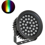 GloboStar FLOOD-NEVA ��������� Wall Washer ��� ������� ������� LED 72W 6120lm 30� DC 24V ��������� IP65 L24.5 x W24.5 x H14.7cm RGBW DMX512 - ����� - 3 Years Warranty - (90400)