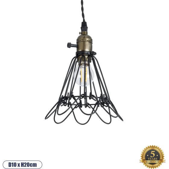 GloboStar FLOWER IRON RUST Vintage �������� ��������� ������ �������� 1 x E27 AC220-240V IP20 - �10 x �20cm - ����� ��������� ������ - (01181)
