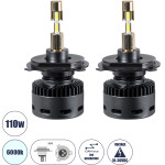 GloboStar H4 X10 360� Line KIT ������� �������� ����������� & �������� 3nd Generation Can-Bus Series LED CREE CXB 110W 22000lm DC 10-30V ��������� IP56 ����� ����� 6000K - (81504)