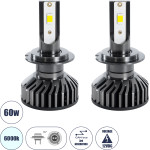 GloboStar H7 F2 Line KIT ������� �������� ����������� & �������� 3rd Generation Can-Bus Series LED CREE CXB COB 30/60W 7000lm DC 12V ��������� IP65 ����� ����� 6000K - (82023)